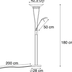 QAZQA Lampen Für Dein Homeoffice|Led-Stehlampen*Moderne Stehleuchte Bronze inkl. LED und Dimmer - Lexus