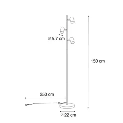 QAZQA Stehlampen|Wohnzimmerlampen*Moderne Stehleuchte Bronze 3-flammig - Jeana
