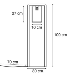 QAZQA Gartenbeleuchtung|Stehlampen Außen*Moderne Stehleuchte für den Außenbereich in Schwarz - Rotterdam Balanco