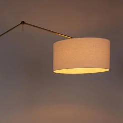 QAZQA Stehlampen|Wohnzimmerlampen*Moderne Stehleuchte Gold mit Schirm weiß 50 cm verstellbar - Herausgeber
