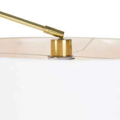 QAZQA Stehlampen|Wohnzimmerlampen*Moderne Stehleuchte Gold mit Schirm weiß 50 cm verstellbar - Herausgeber