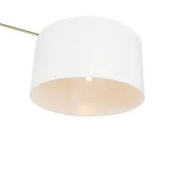 QAZQA Stehlampen|Wohnzimmerlampen*Moderne Stehleuchte Gold mit Schirm weiß 50 cm verstellbar - Herausgeber