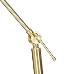 QAZQA Stehlampen|Wohnzimmerlampen*Moderne Stehleuchte Gold mit Schirm weiß 50 cm verstellbar - Herausgeber
