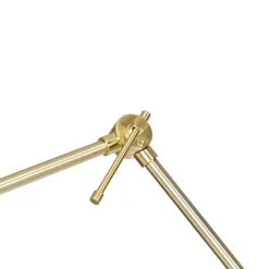 QAZQA Stehlampen|Wohnzimmerlampen*Moderne Stehleuchte Gold mit Schirm weiß 50 cm verstellbar - Herausgeber