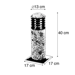 QAZQA Stehlampen Außen|Gartenbeleuchtung*Moderne Stehleuchte Granit 40 cm - Happy