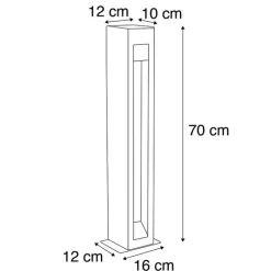 QAZQA Gartenbeleuchtung|Led-Außenleuchten*Moderne Stehleuchte grau 70 cm - Sneezy