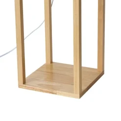 QAZQA Schlafzimmerlampen|Küchenlampen*Moderne Stehleuchte Holz mit beigem Schirm - Stojan