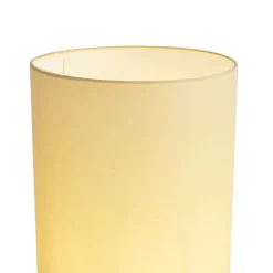 QAZQA Schlafzimmerlampen|Küchenlampen*Moderne Stehleuchte Holz mit beigem Schirm - Stojon