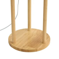 QAZQA Schlafzimmerlampen|Küchenlampen*Moderne Stehleuchte Holz mit beigem Schirm - Stojon