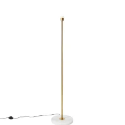QAZQA Küchenlampen|Leuchten Ohne Schirm*Moderne Stehleuchte Messing mit Marmorfuß - Kaso