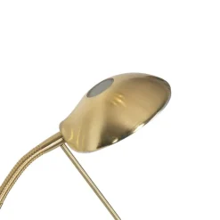 QAZQA Schlafzimmerlampen|Küchenlampen*Moderne Stehleuchte Messing mit Leselampe inkl. LED dim to warm - Diva