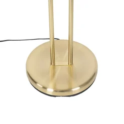 QAZQA Schlafzimmerlampen|Küchenlampen*Moderne Stehleuchte Messing mit Leselampe inkl. LED dim to warm - Diva