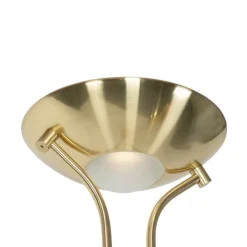 QAZQA Schlafzimmerlampen|Küchenlampen*Moderne Stehleuchte Messing mit Leselampe inkl. LED dim to warm - Diva