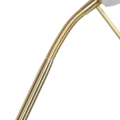 QAZQA Schlafzimmerlampen|Küchenlampen*Moderne Stehleuchte Messing mit Leselampe inkl. LED dim to warm - Diva