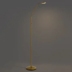 QAZQA Led-Stehlampen|Akku Lampen*Moderne Stehleuchte Messing inkl. LED 3-Stufen-Dimmbar Wiederaufladbar - Waldorf