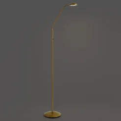 QAZQA Led-Stehlampen|Akku Lampen*Moderne Stehleuchte Messing inkl. LED 3-Stufen-Dimmbar Wiederaufladbar - Waldorf