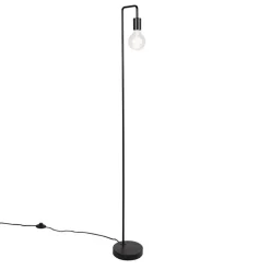 QAZQA Stehlampen|Wohnzimmerlampen*Moderne Stehleuchte Schwarz Rund 145cm - Facil