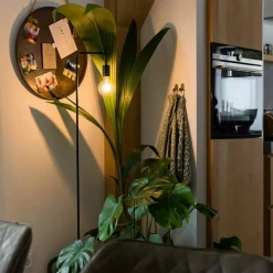 QAZQA Stehlampen|Wohnzimmerlampen*Moderne Stehleuchte Schwarz Rund 145cm - Facil