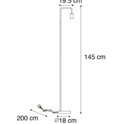QAZQA Stehlampen|Wohnzimmerlampen*Moderne Stehleuchte Schwarz Rund 145cm - Facil