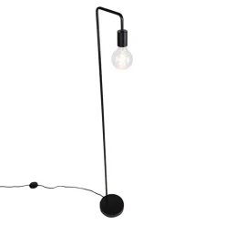 QAZQA Stehlampen|Wohnzimmerlampen*Moderne Stehleuchte Schwarz Rund 145cm - Facil