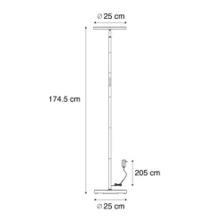 QAZQA Led-Stehlampen|Stehlampen*Moderne Stehleuchte Schwarz inkl. LED Dimmbar RGB mit Fernbedienung - Sjors
