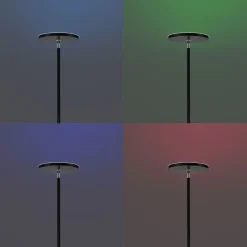 QAZQA Led-Stehlampen|Stehlampen*Moderne Stehleuchte Schwarz inkl. LED Dimmbar RGB mit Fernbedienung - Sjors
