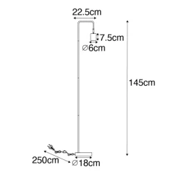 QAZQA Stehlampen|Wohnzimmerlampen*Moderne Stehleuchte schwarz verstellbar - Java