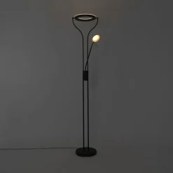 QAZQA Led-Stehlampen|Stehlampen*Moderne Stehleuchte schwarz mit Lesearm inkl. LED und Dimmer - Divo