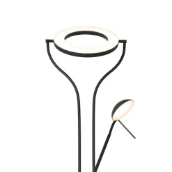 QAZQA Led-Stehlampen|Stehlampen*Moderne Stehleuchte schwarz mit Lesearm inkl. LED und Dimmer - Divo