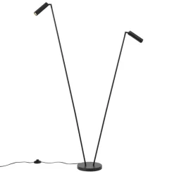 QAZQA Stehlampen|Wohnzimmerlampen*Moderne Stehleuchte schwarz 2-flammig GU10 35mm - Thomas