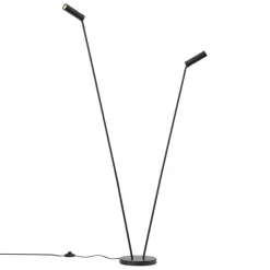 QAZQA Stehlampen|Wohnzimmerlampen*Moderne Stehleuchte schwarz 2-flammig GU10 35mm - Thomas