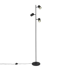 QAZQA Schlafzimmerlampen|Küchenlampen*Moderne Stehleuchte schwarz 3-flammig - Jeana