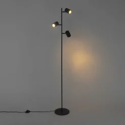 QAZQA Schlafzimmerlampen|Küchenlampen*Moderne Stehleuchte schwarz 3-flammig - Jeana