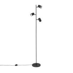 QAZQA Schlafzimmerlampen|Küchenlampen*Moderne Stehleuchte schwarz 3-flammig - Jeana