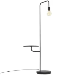 QAZQA Stehlampen|Wohnzimmerlampen*Moderne Stehleuchte Schwarz mit Rundtisch - Ostrich