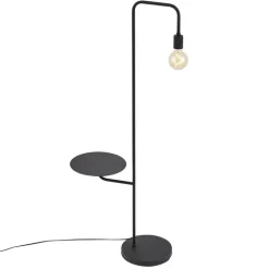 QAZQA Stehlampen|Wohnzimmerlampen*Moderne Stehleuchte Schwarz mit Rundtisch - Ostrich