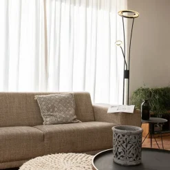 QAZQA Lampen Für Dein Homeoffice|Led-Stehlampen*Moderne Stehleuchte schwarz inkl. LED mit Lesearm - Divine