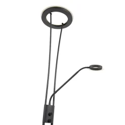 QAZQA Lampen Für Dein Homeoffice|Led-Stehlampen*Moderne Stehleuchte schwarz inkl. LED mit Lesearm - Divine