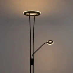 QAZQA Lampen Für Dein Homeoffice|Led-Stehlampen*Moderne Stehleuchte schwarz inkl. LED mit Lesearm - Divine