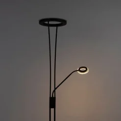 QAZQA Lampen Für Dein Homeoffice|Led-Stehlampen*Moderne Stehleuchte schwarz inkl. LED mit Lesearm - Divine
