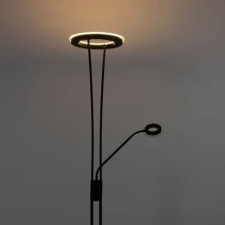 QAZQA Lampen Für Dein Homeoffice|Led-Stehlampen*Moderne Stehleuchte schwarz inkl. LED mit Lesearm - Divine