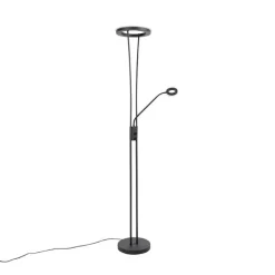 QAZQA Lampen Für Dein Homeoffice|Led-Stehlampen*Moderne Stehleuchte schwarz inkl. LED mit Lesearm - Divine