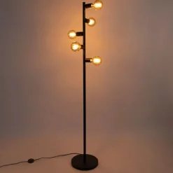 QAZQA Stehlampen|Wohnzimmerlampen*Moderne Stehleuchte schwarz 5-flammig - Facil