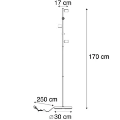 QAZQA Stehlampen|Wohnzimmerlampen*Moderne Stehleuchte schwarz 5-flammig - Facil