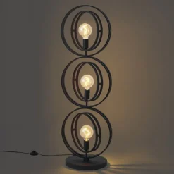 QAZQA Wohnzimmerlampen|Stehlampen*Moderne Stehleuchte Schwarz 3-flammig - Indu