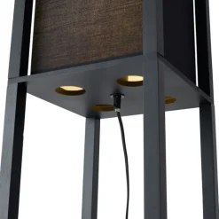 QAZQA Stehlampen|Wohnzimmerlampen*Moderne Stehleuchte schwarz mit Stoffschirm - Stojan