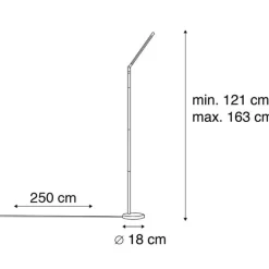 QAZQA Esszimmerlampen|Wohnzimmerlampen*Moderne Stehleuchte schwarz inkl. LED mit Touchdimmer - Berdien