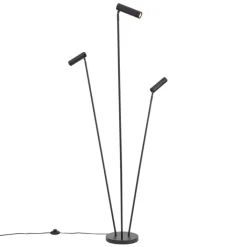 QAZQA Stehlampen|Wohnzimmerlampen*Moderne Stehleuchte schwarz 3-flammig GU10 35mm - Thomas