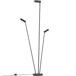 QAZQA Stehlampen|Wohnzimmerlampen*Moderne Stehleuchte schwarz 3-flammig GU10 35mm - Thomas