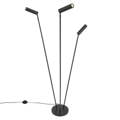 QAZQA Stehlampen|Wohnzimmerlampen*Moderne Stehleuchte schwarz 3-flammig GU10 35mm - Thomas